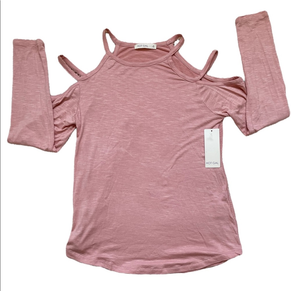 New Hot Gal Long-Sleeve Cold-Shoulder  Top